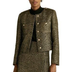 Reiss Wynee Cropped Sparkle Jacket